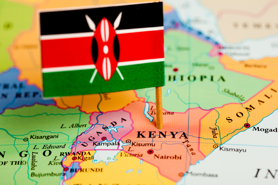 Map and Flag of Kenya